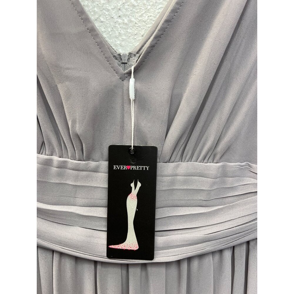 Ever Pretty NWT Gray Chiffon Fit and Flare Special Occasion Gown - Picture 6 of 11